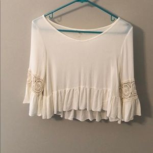 quarter length cropped shirt